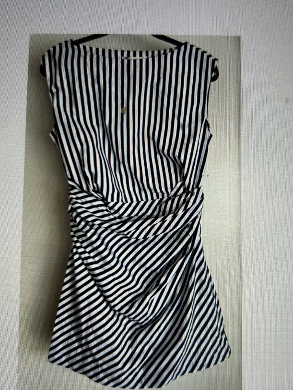 D101 Not Commense Blue and White Striped Cotton Mini Dress Small